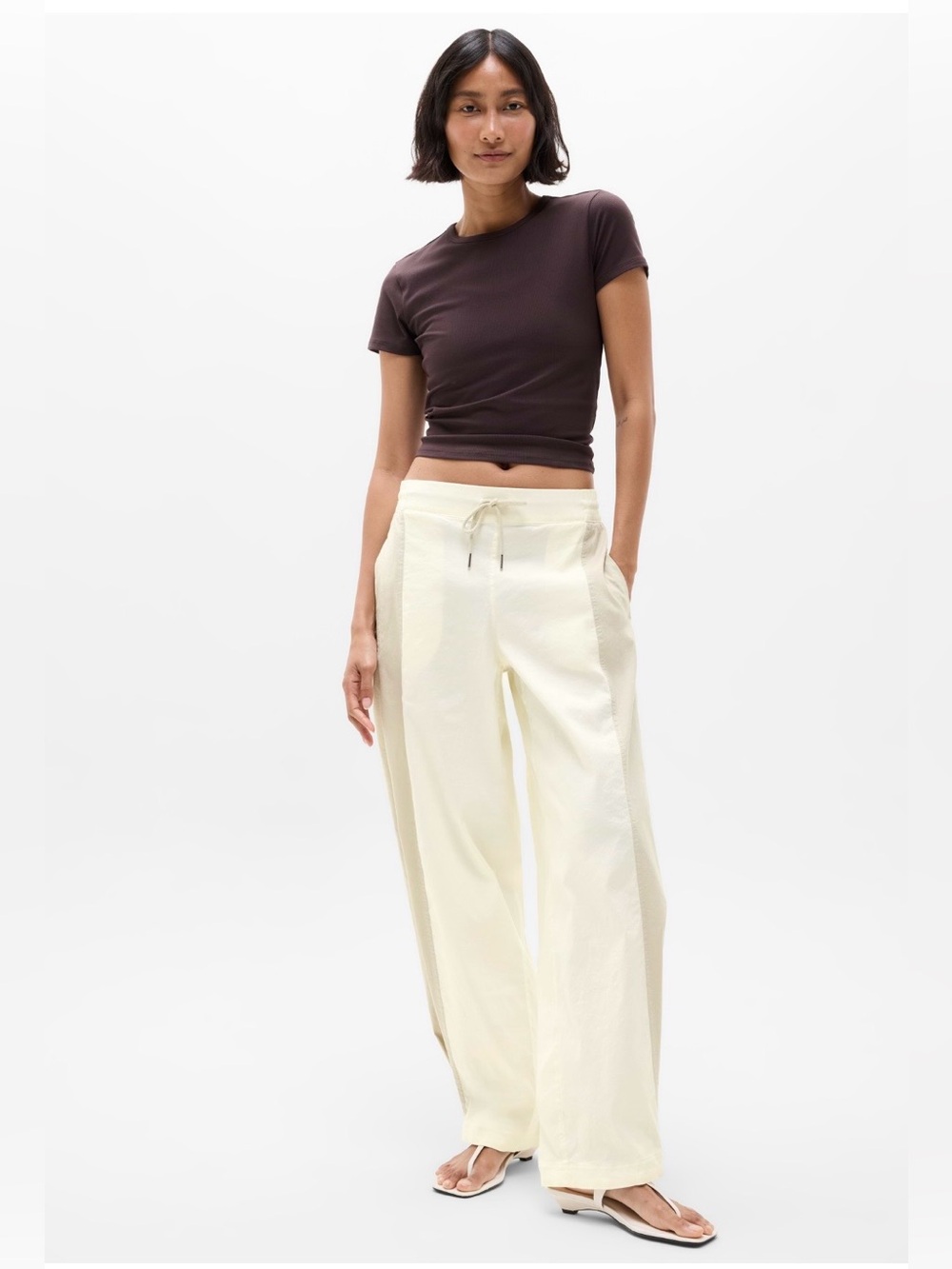 NWT-Athleta Superlinen Blend Wide Leg Pant, Small